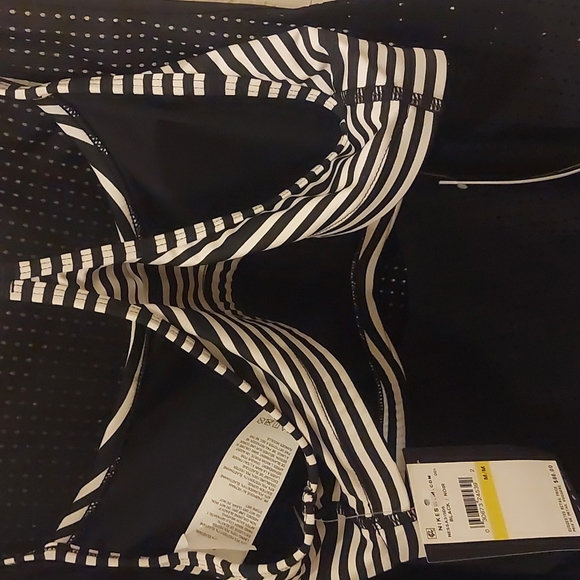 Nike Sport Mesh Layered Tankini Bathing Suit Set Black/Stripes Size S/M NWT NEW - Picture 10 of 15